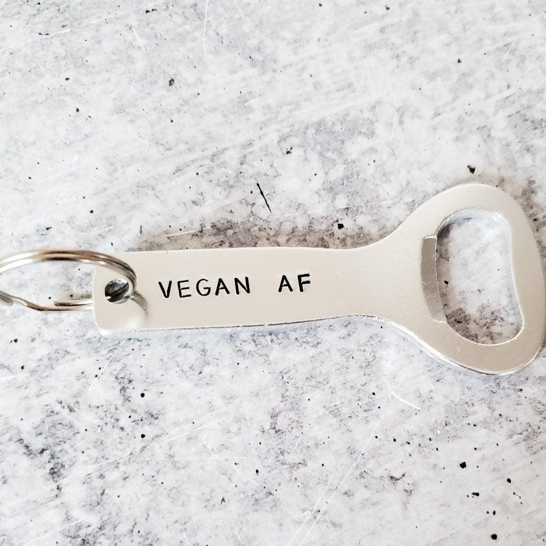 VEGAN AF Beer Bottle Opener Keychain