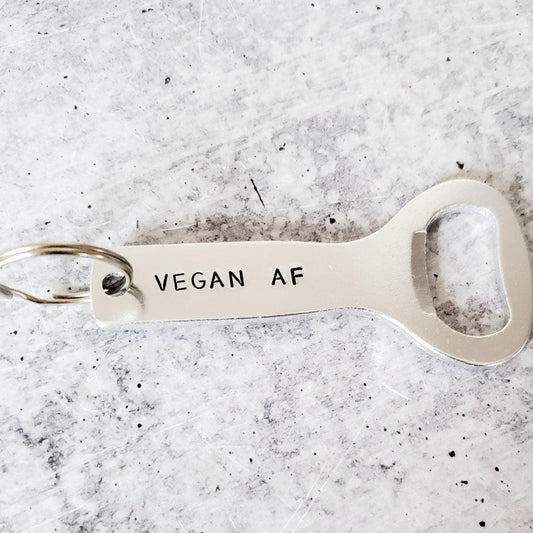 VEGAN AF Beer Bottle Opener Keychain