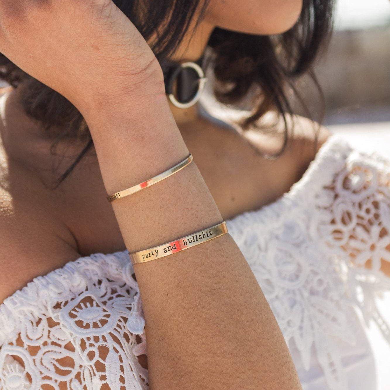 VEGAN FOR LIFE Skinny Cuff Bracelet