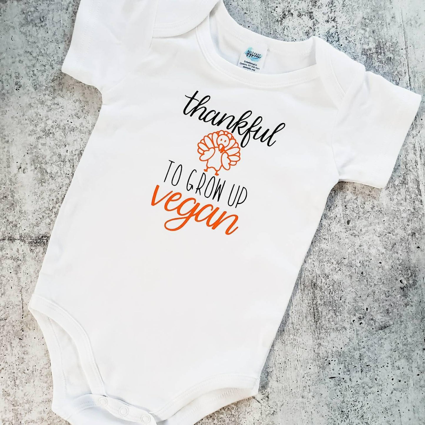 VEGAN THANKSGIVING One Piece Short Sleeve Baby Bodysuit