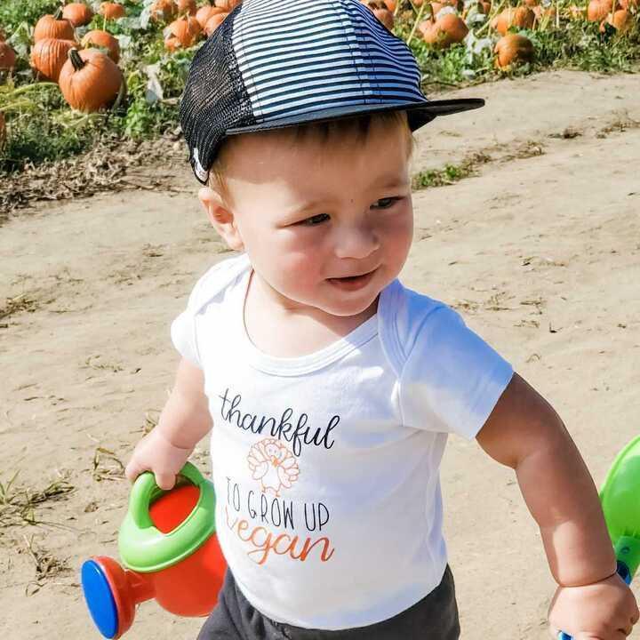VEGAN THANKSGIVING One Piece Short Sleeve Baby Bodysuit