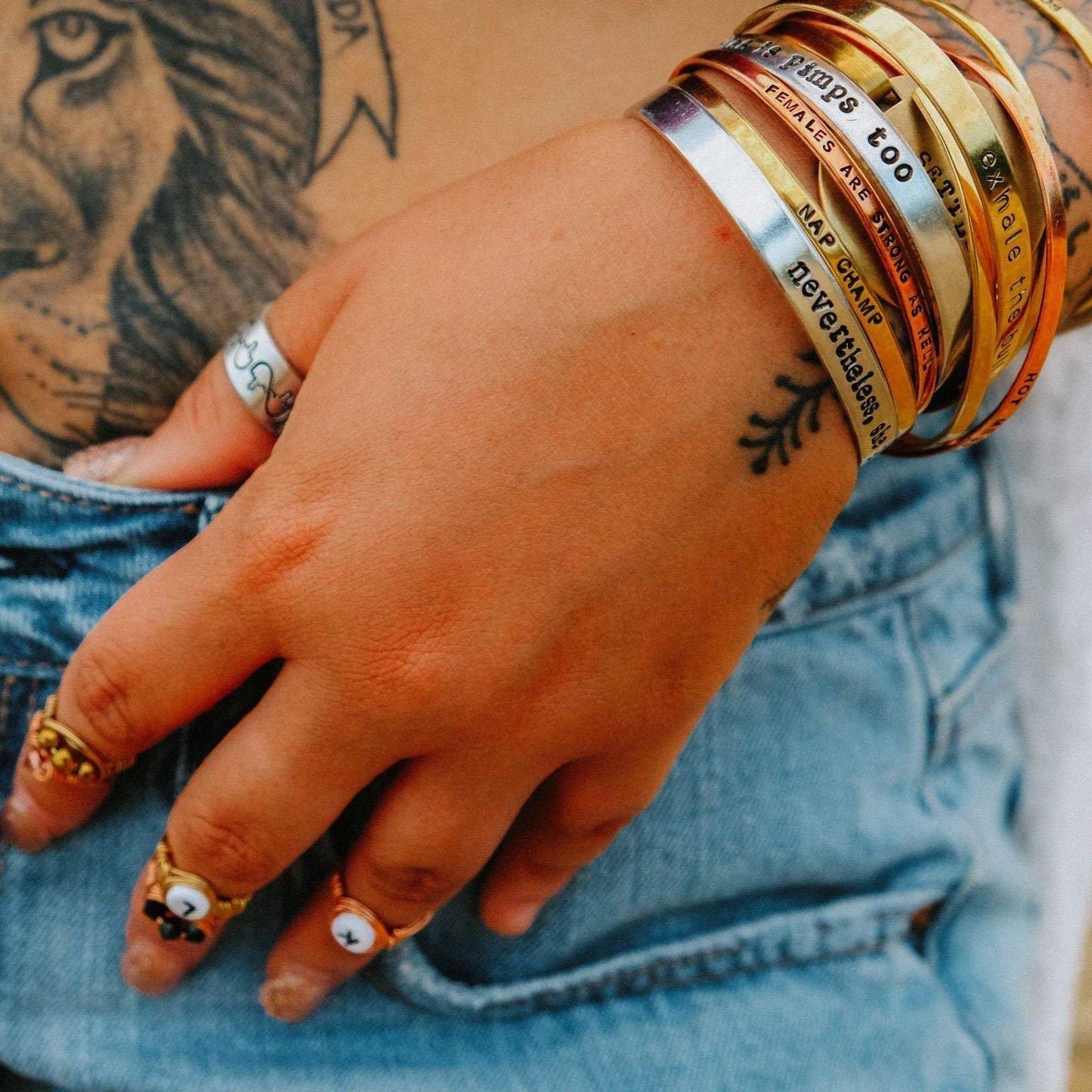 VEGAN VIBES Stacking Cuff Bracelet