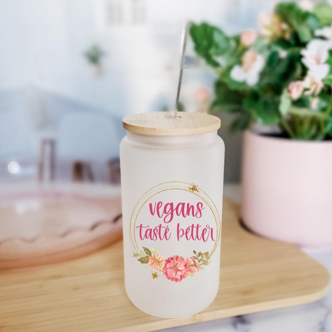Vegans Taste Better Frosted Glass Can Cup