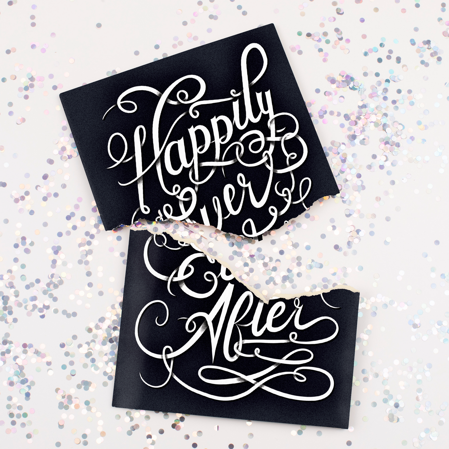 Endless Off-tune Wedding Card with Glitter