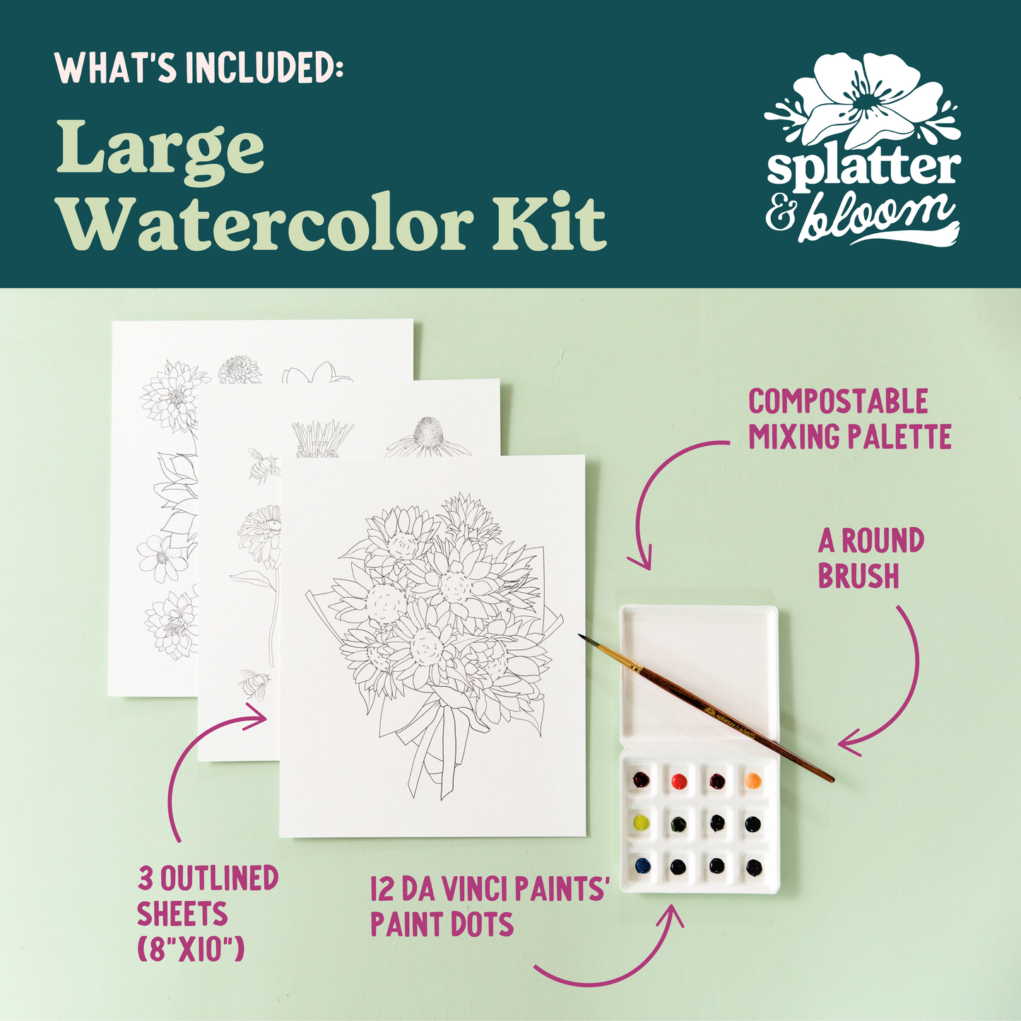 Iris Blooms Watercolor Painting Kit - (Large)