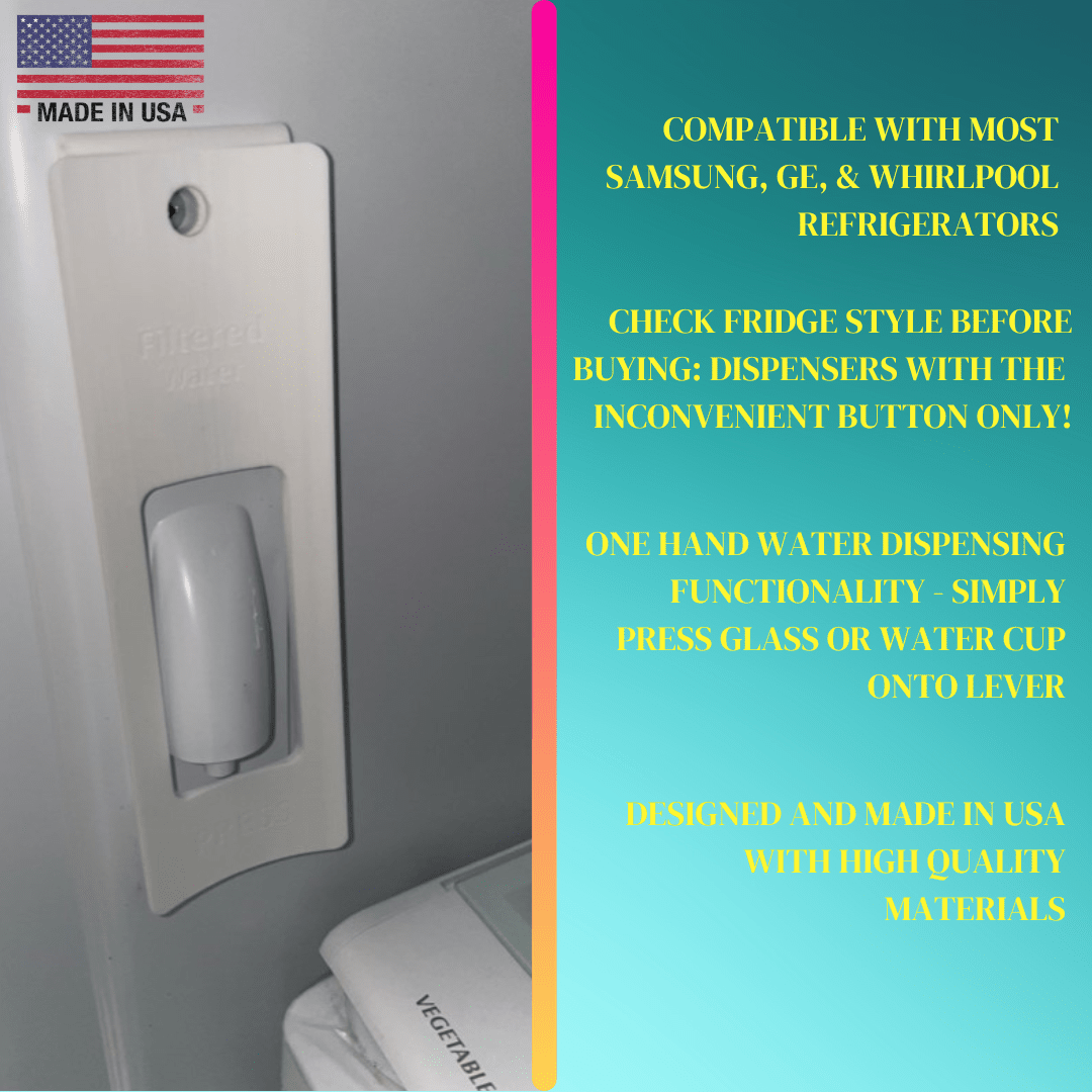 Chatelet Water Dispenser Lever for Refrigerator Interior Water Dispensers | One-Handed Water Dispensing Lever for Select Refrigerator Models | Made in USA