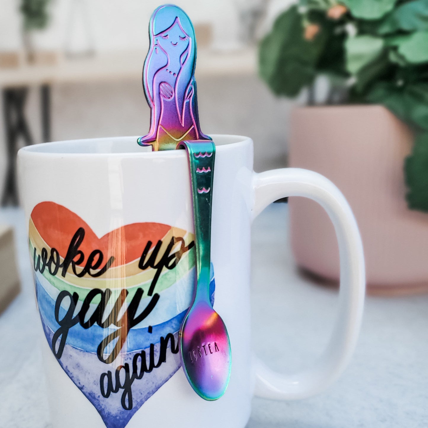 Woke Up Gay Again Rainbow Coffee Mug