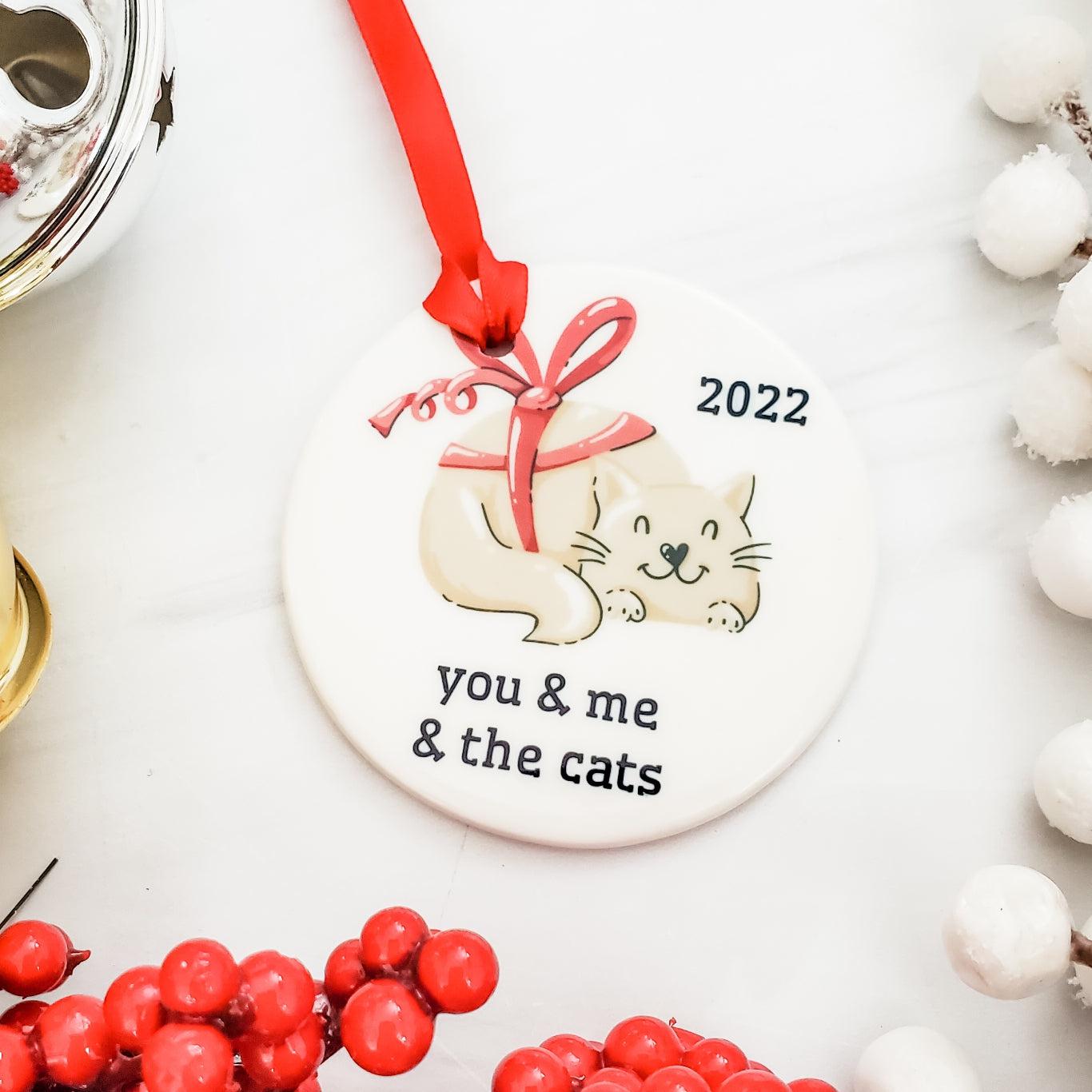 You & Me & the Cat Christmas Ornament