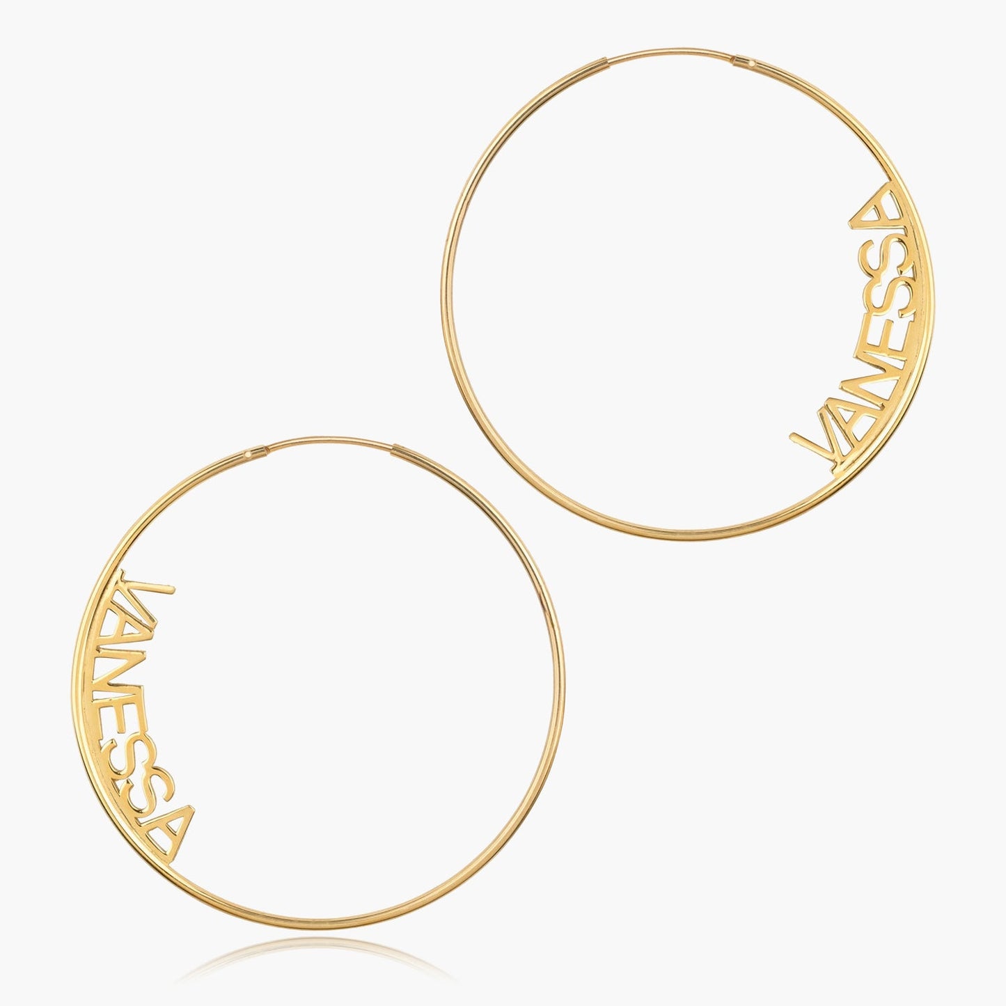 Block Name Hoop Earrings