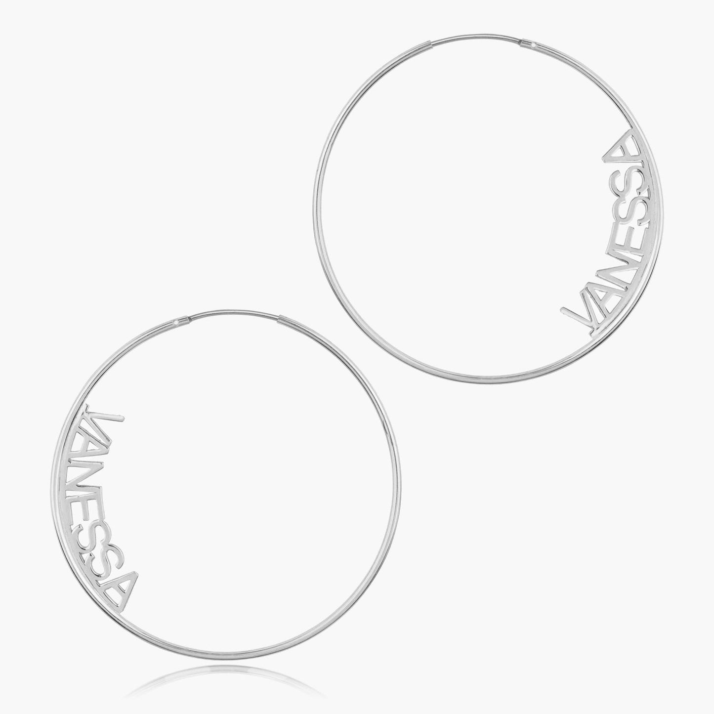 Block Name Hoop Earrings