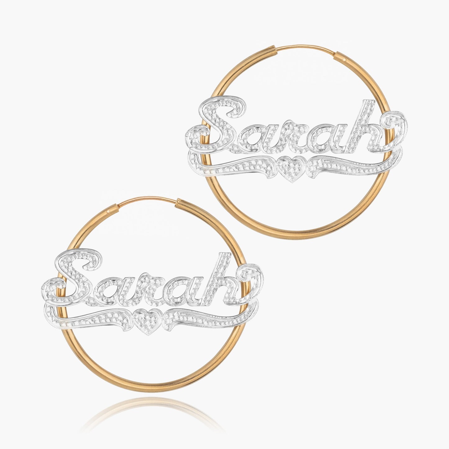 Mini Frosted Hoop Name Earrings