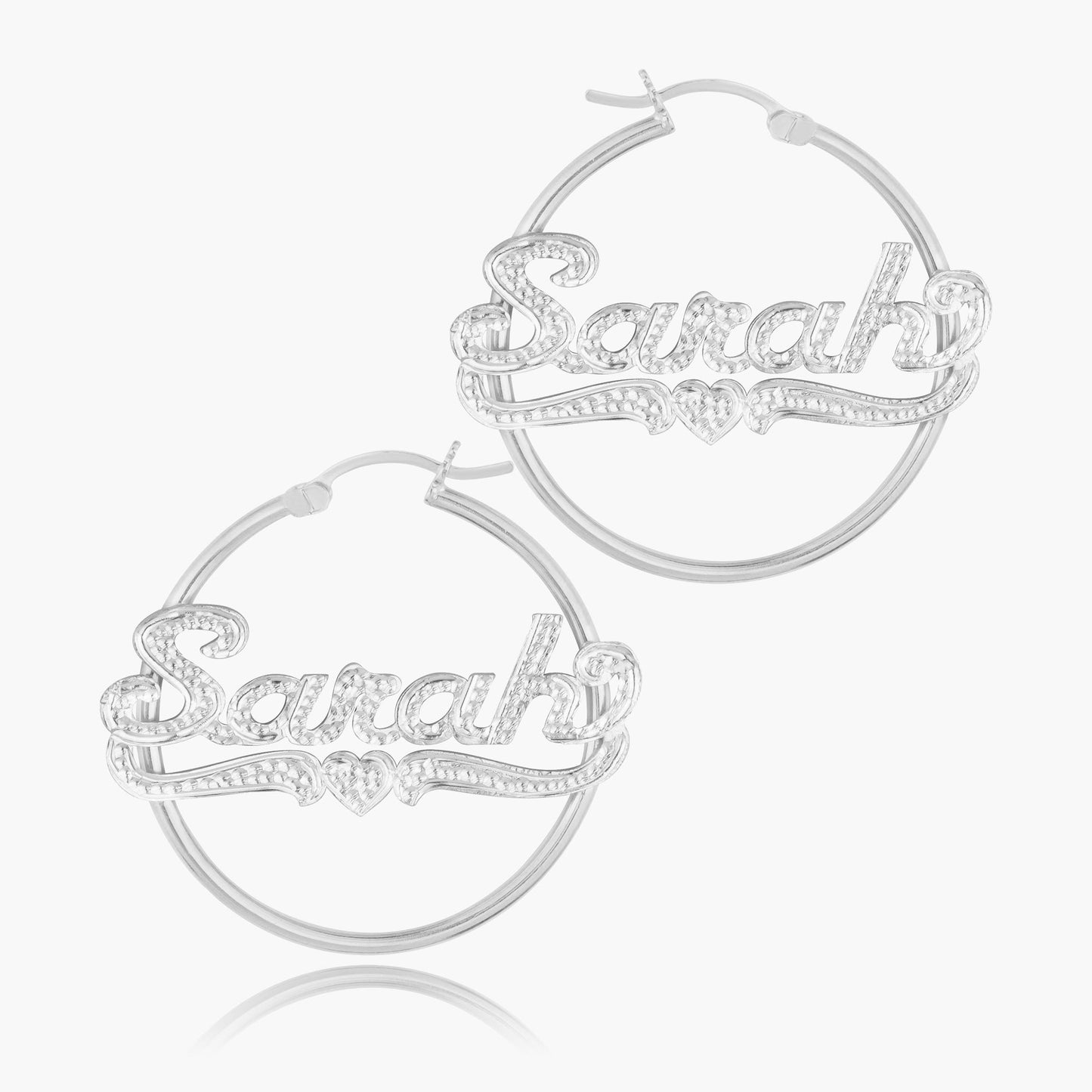 Kid's Mini Frosted Hoop Name Earrings