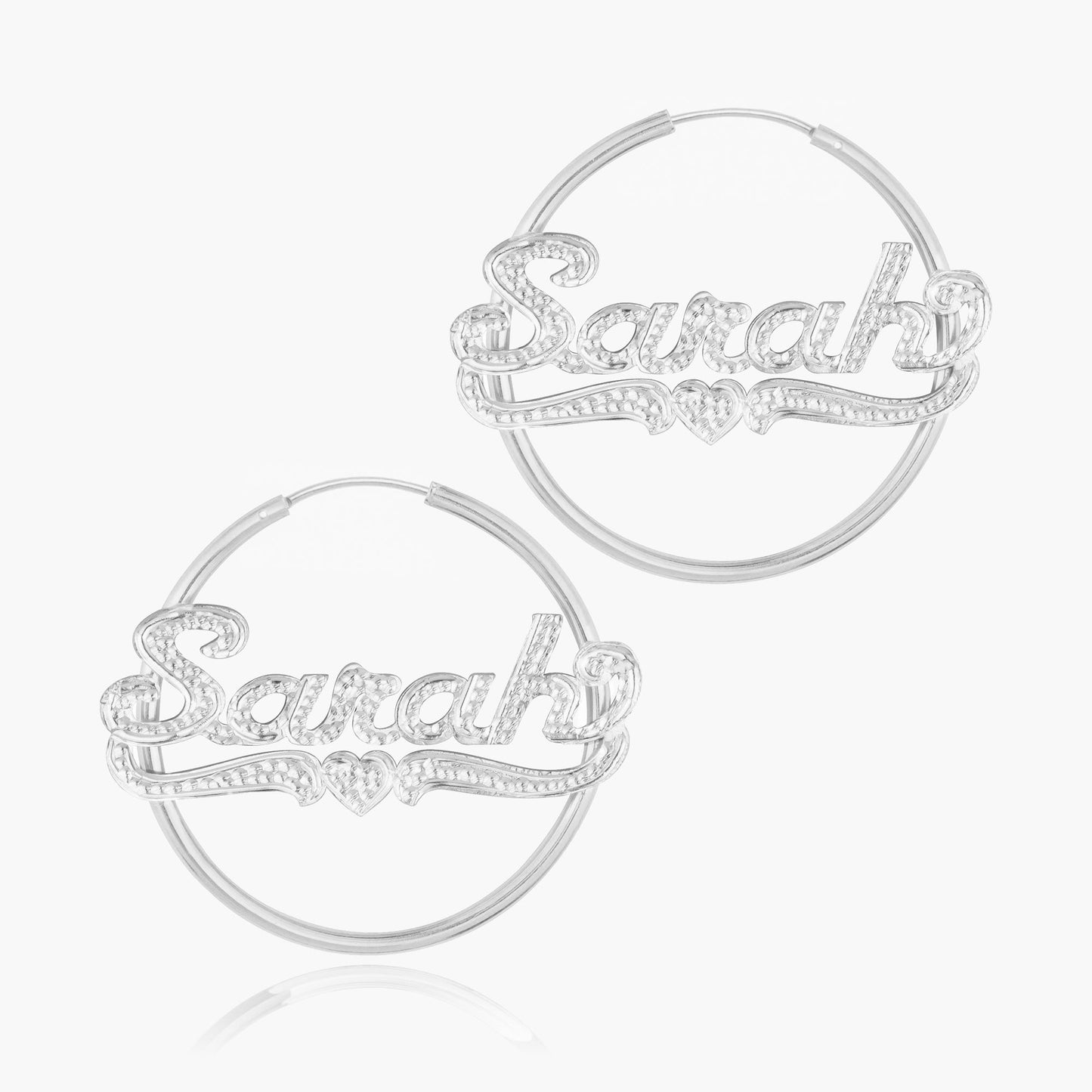 Mini Frosted Hoop Name Earrings