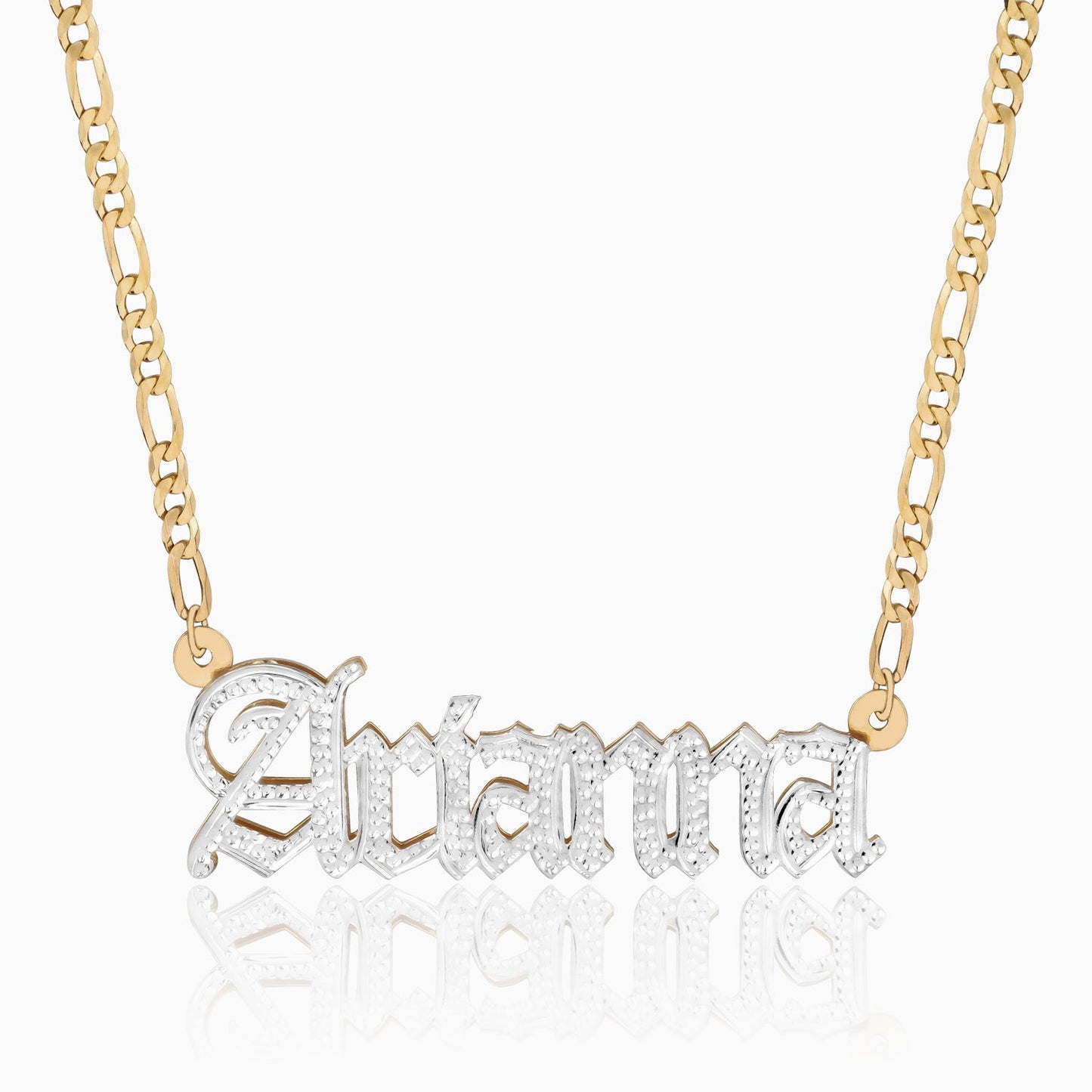 Double Plated Gothic Name Necklace