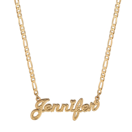Golden Frosted Script Name Necklace