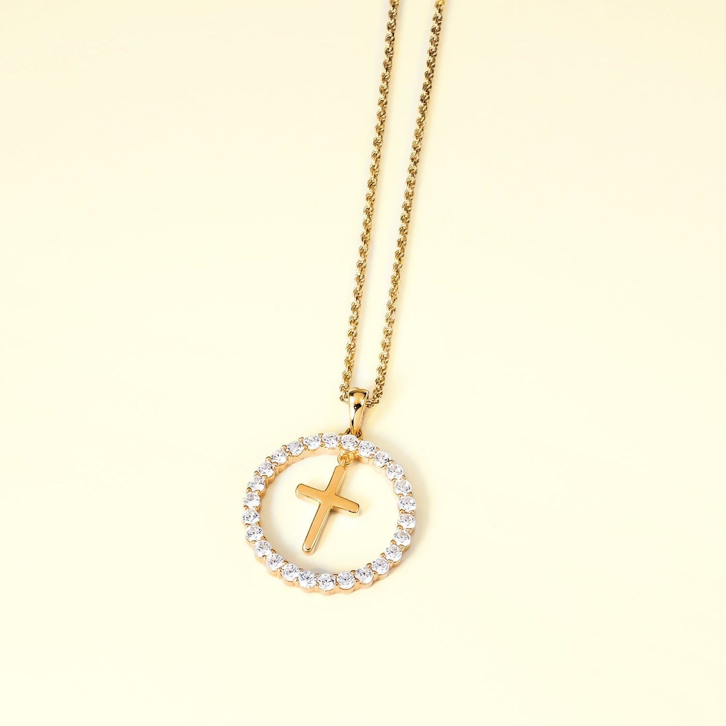 The Iced Coin With Dangling Cross Pendant