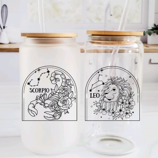 Zodiac Constellation Glass Cup