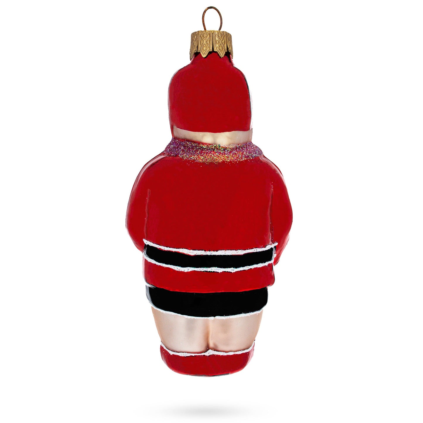 Martial Arts Wrestler in Red Costume Glass Christmas Ornament