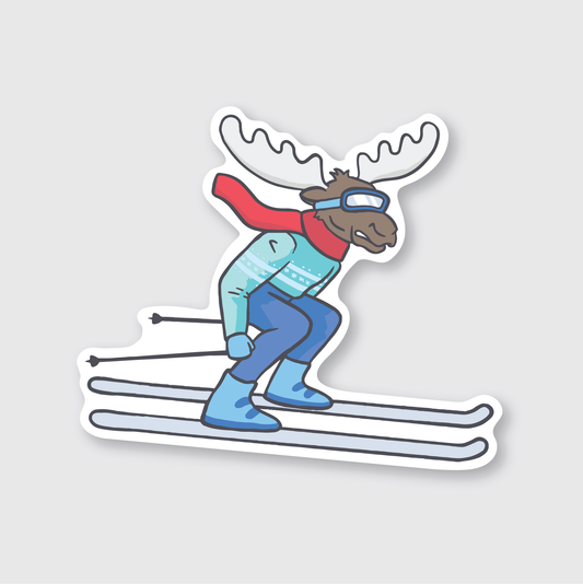 Ski Moose Sticker
