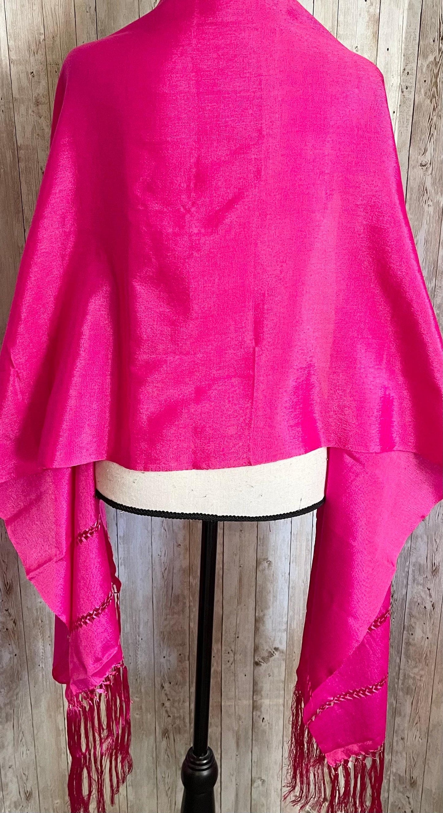Authentic Mexican Silk Shawl Wrap Reboso Mexicano De Artiseda