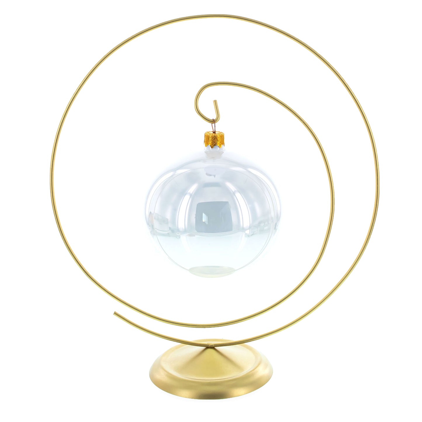 Art Deco Swirl Gold Metal Ornament Display Stand 10 Inches (Poland)