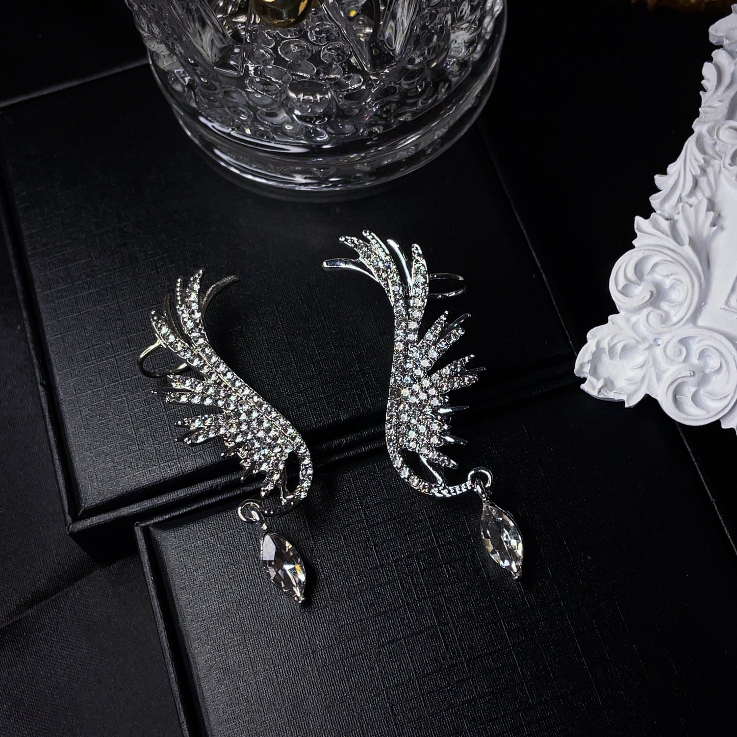 Fly-High Angel Wings Crystal Earrings
