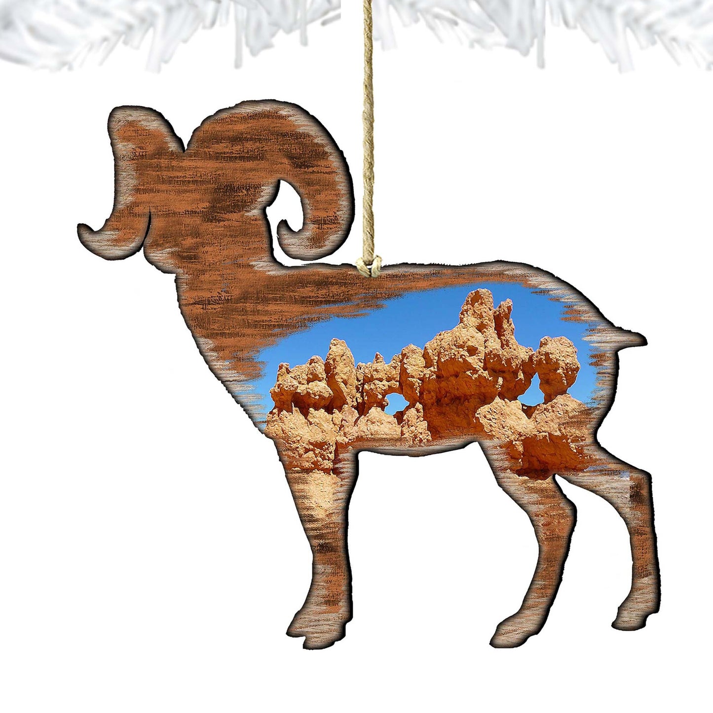 Goat Shaped Wooden Ornaments by Nature Wonders - Wildlife Holiday Decor - 8198228