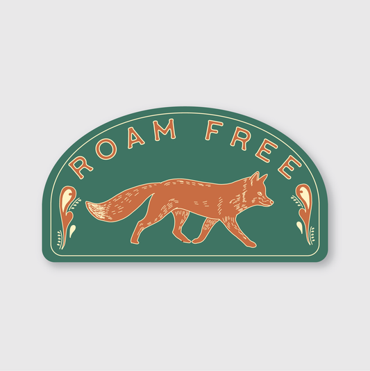 Roam Free Fox Sticker