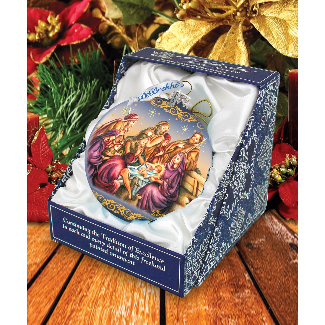 Nostalgic Family Nativity Glass Ornament Limited Edition by G. DeBrekht - Nativity Holiday Decor - 73881