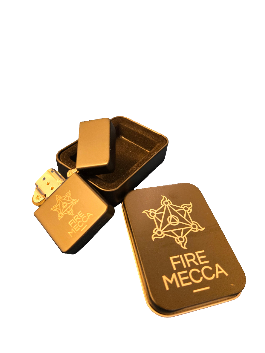 Fire Mecca Engraved Lighter - Matte Black