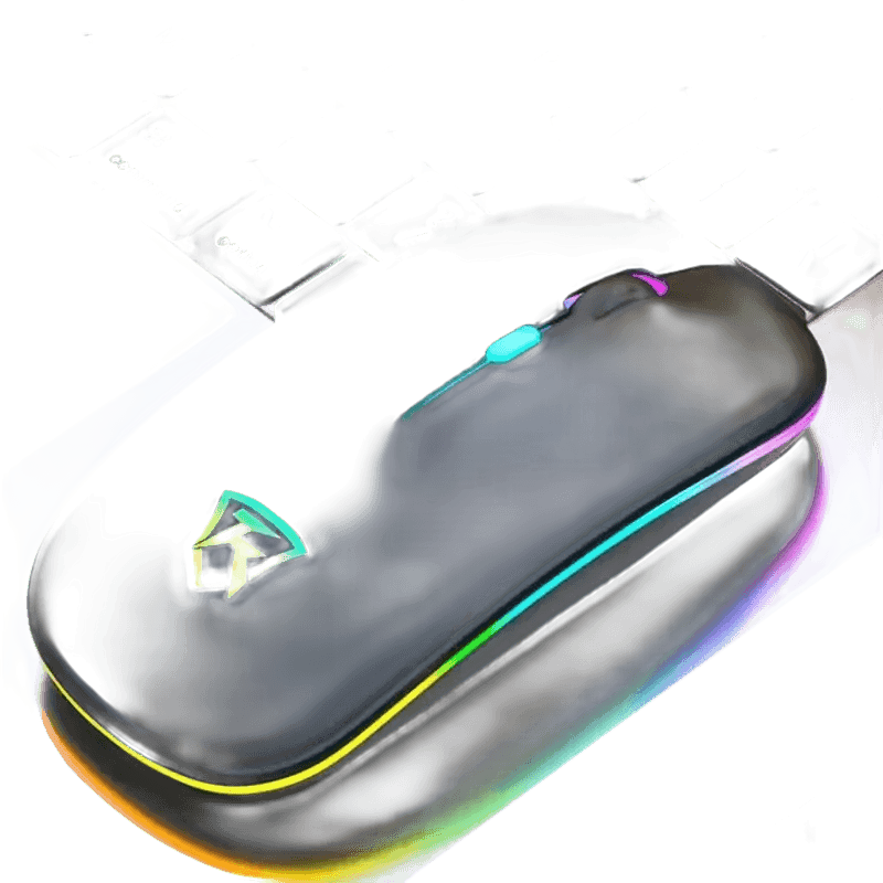 Black USB Rechargeable RGB LED Wireless Mouse