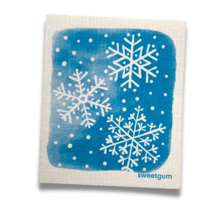 Bundle of 3 Swedish Dishcloths | Blue Nutcracker, Ornament Ball, Blue Snowflakes