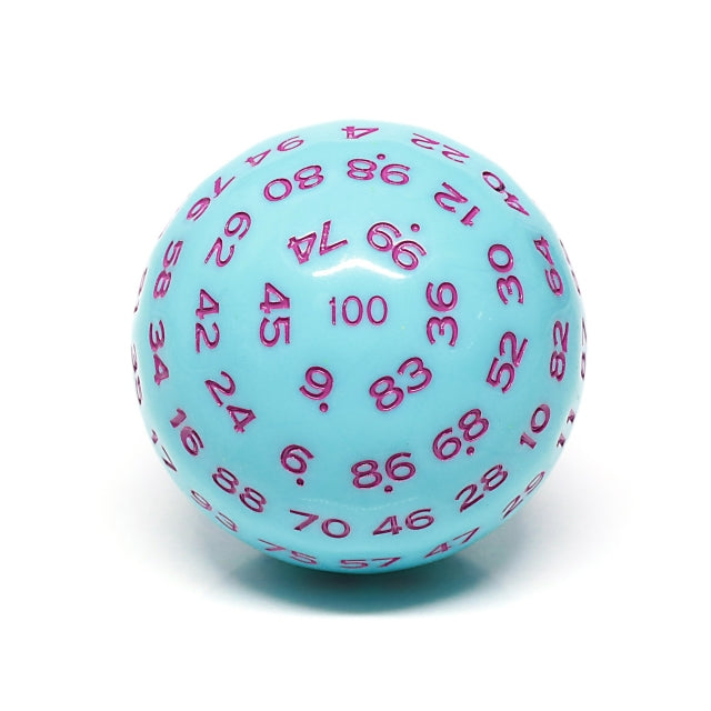 "Blue Jay" Single 100 Sided Polyhedral Dice (D100) | Blue (45mm) Purple