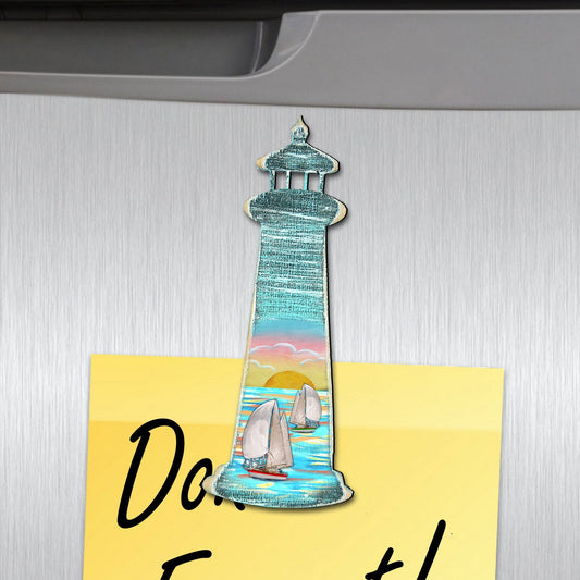 Lighthouse Shaped Refrigerator Coastal Magnets Set of 3