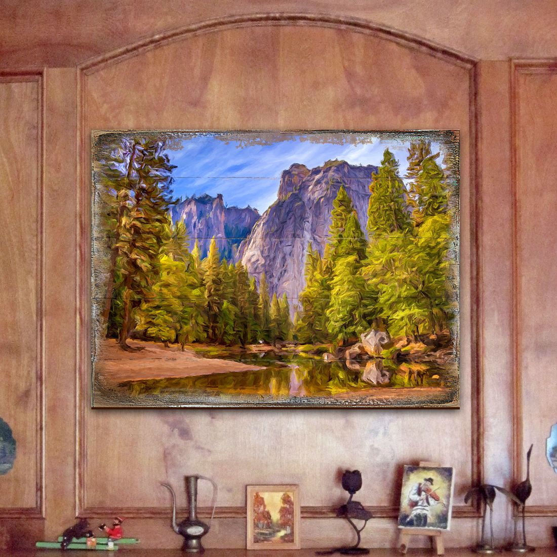 Forest Lake Art Wooden Wall Art by Nature Wonders - Nature Wildlife Decor  - 95238B