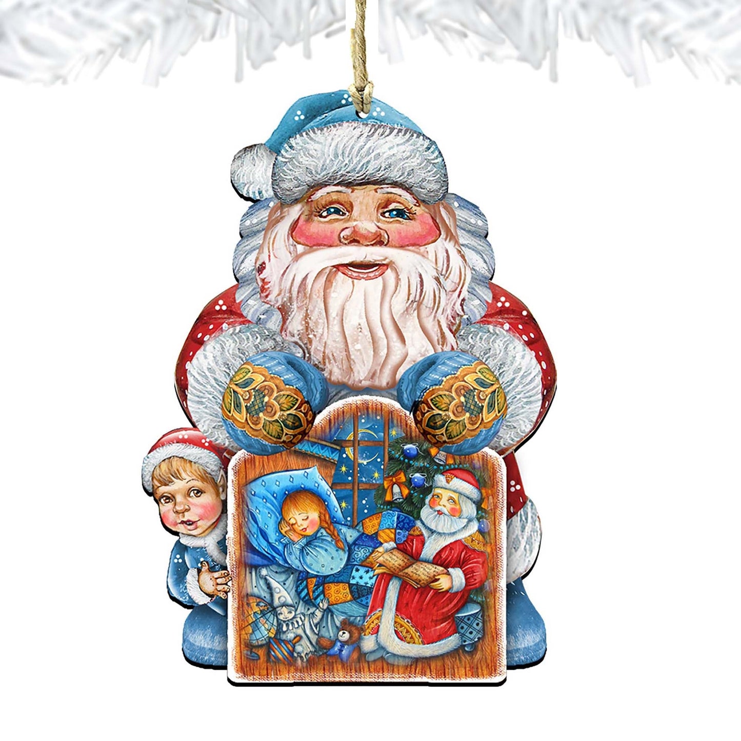 Christmas Night Christmas Wooden Ornaments by G. DeBrekht - Christmas Santa Snowman Decor - 8119173