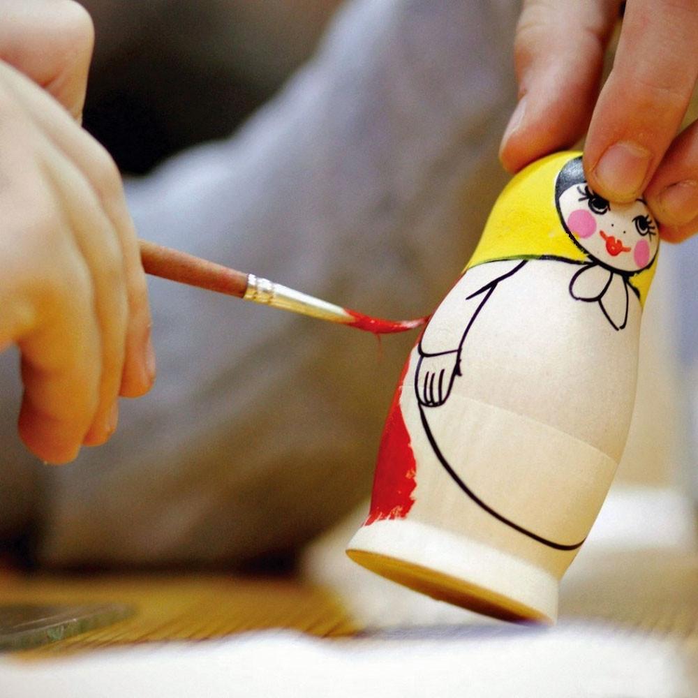 Set of 5 Unfinished Unpainted Wooden Nesting Dolls Craft DIY Kit 6 Inches