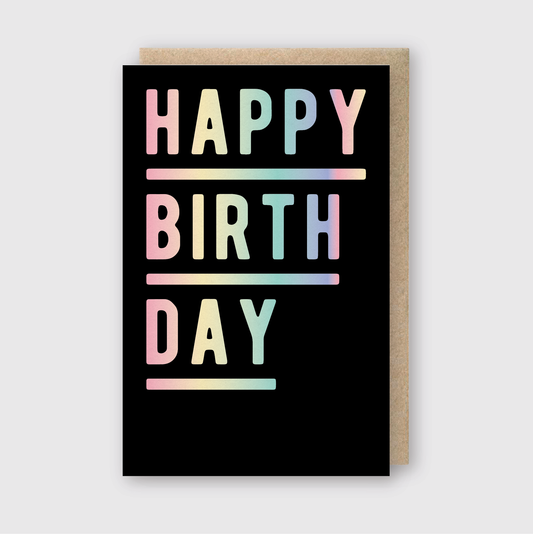Holographic Foil Birthday Greeting Card