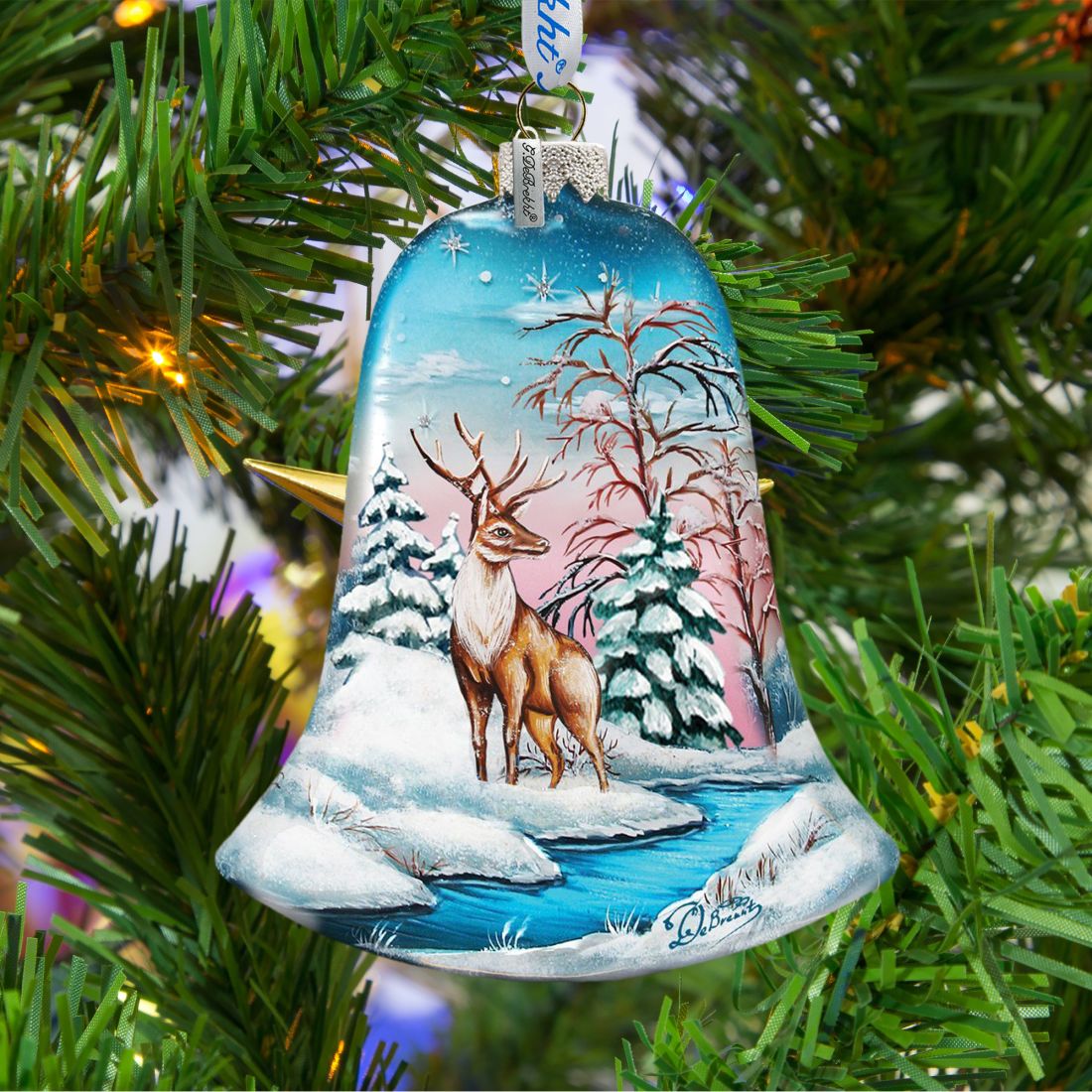 Winter Bells Glass Ornament Set of 3 by G. DeBrekht - Christmas Decor - 73180-B3