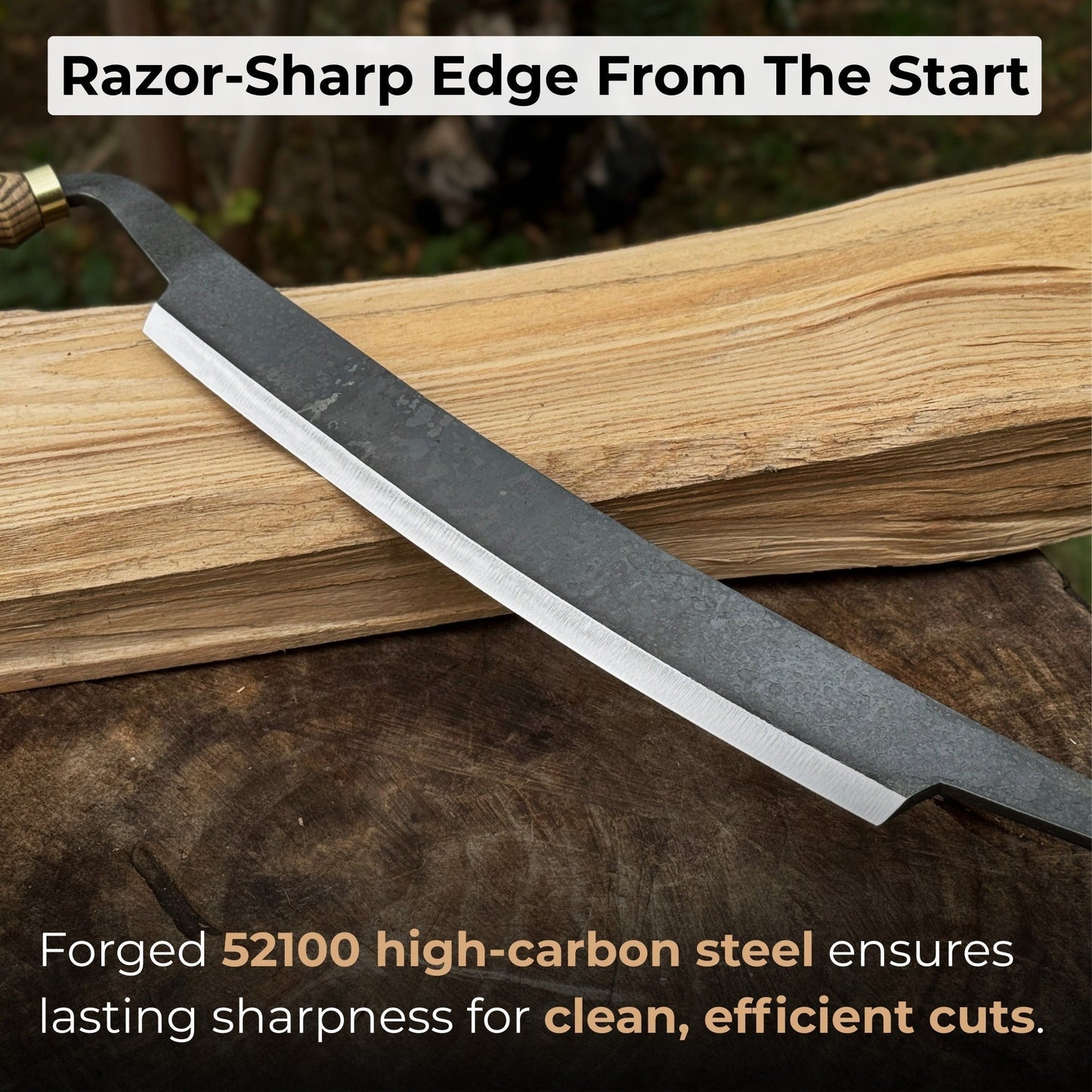 Curved Draw Knife (Push/Pull Shave), 25.5 cm (10 inch) Cutting Edge