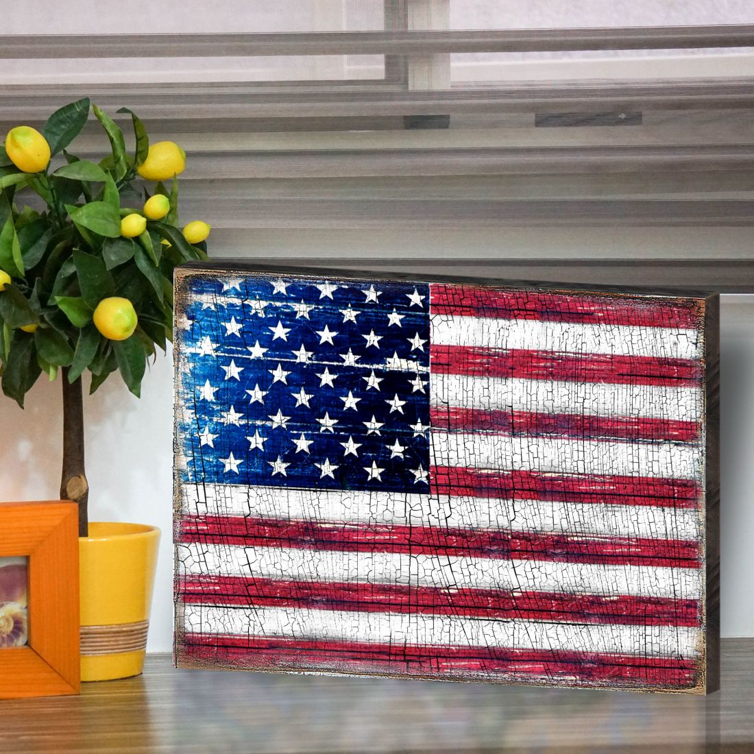 American Patriotic Composition Set of 15 Wall Block - American Patriotic Decor - 852760-S15