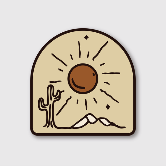 Cactus Sunset Badge Sticker