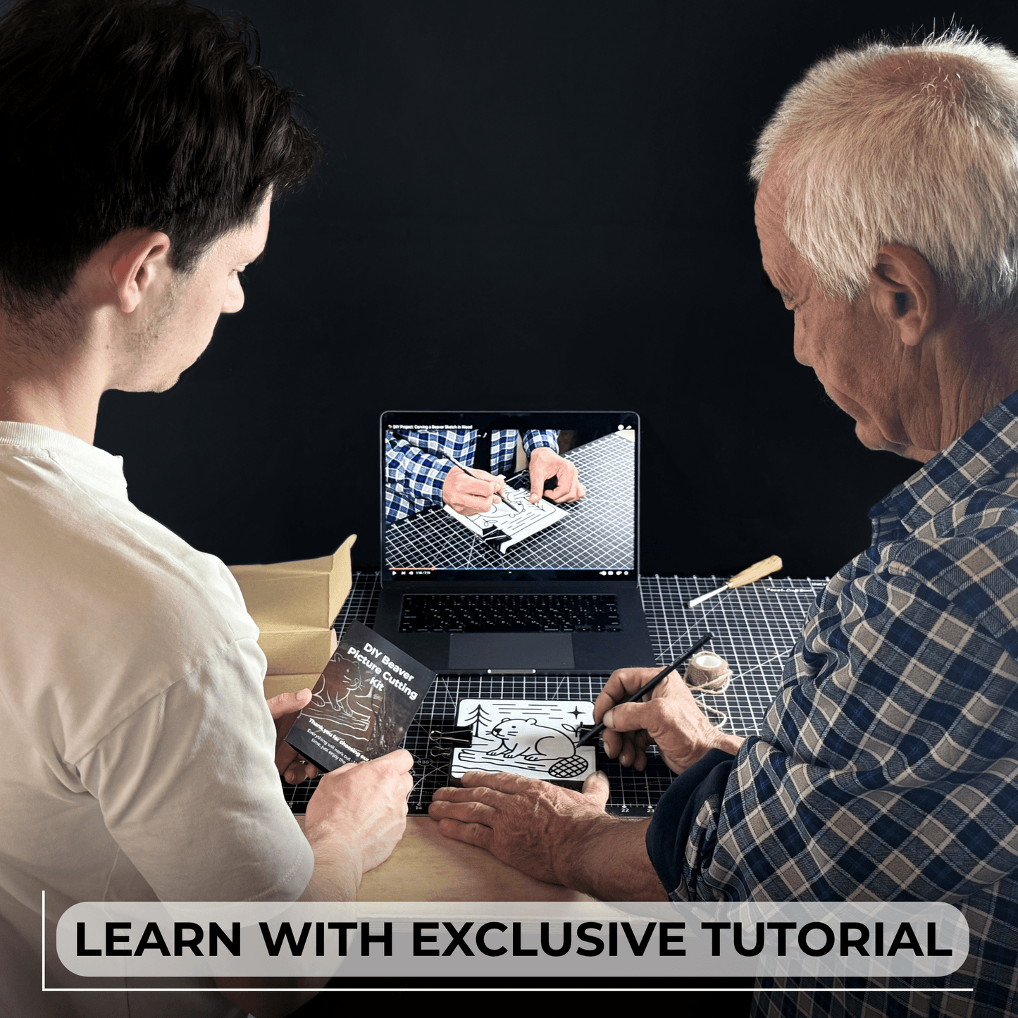 DIY Beaver Carving Kit – Wood Art Set with V-Chisel & Video Guide