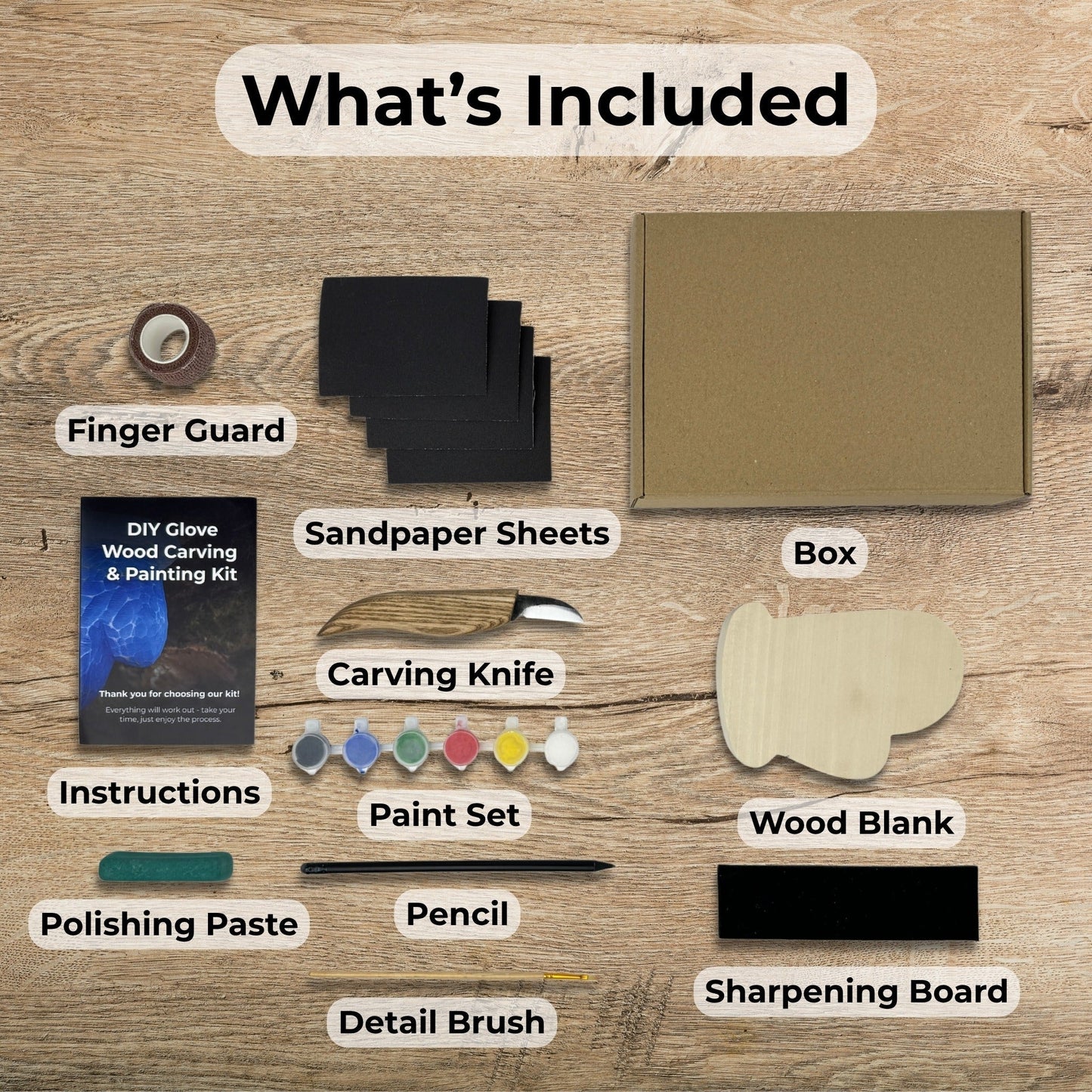 DIY Glove Wood Carving & Painting Kit