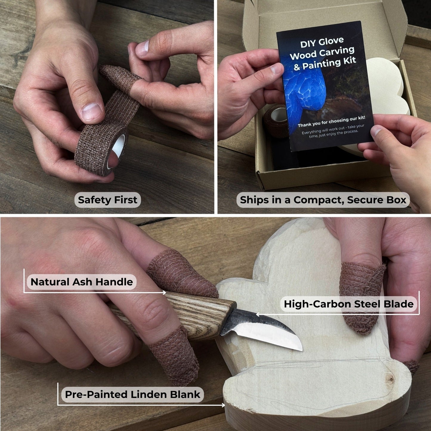 DIY Glove Wood Carving & Painting Kit