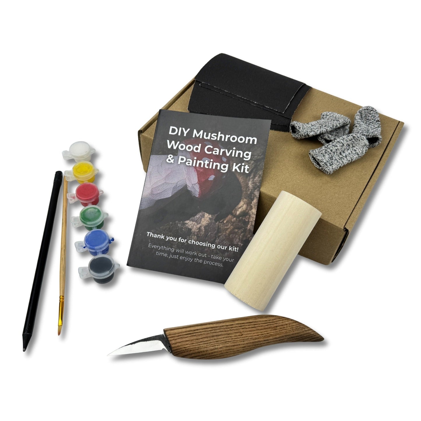 DIY Mushroom Wood Carving & Painting Kit