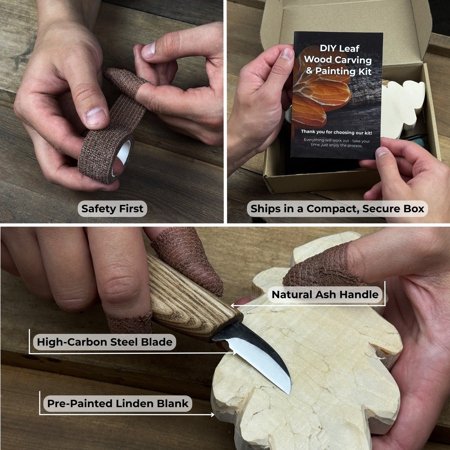 DIY Oak Leaf Carving and Painting Kit