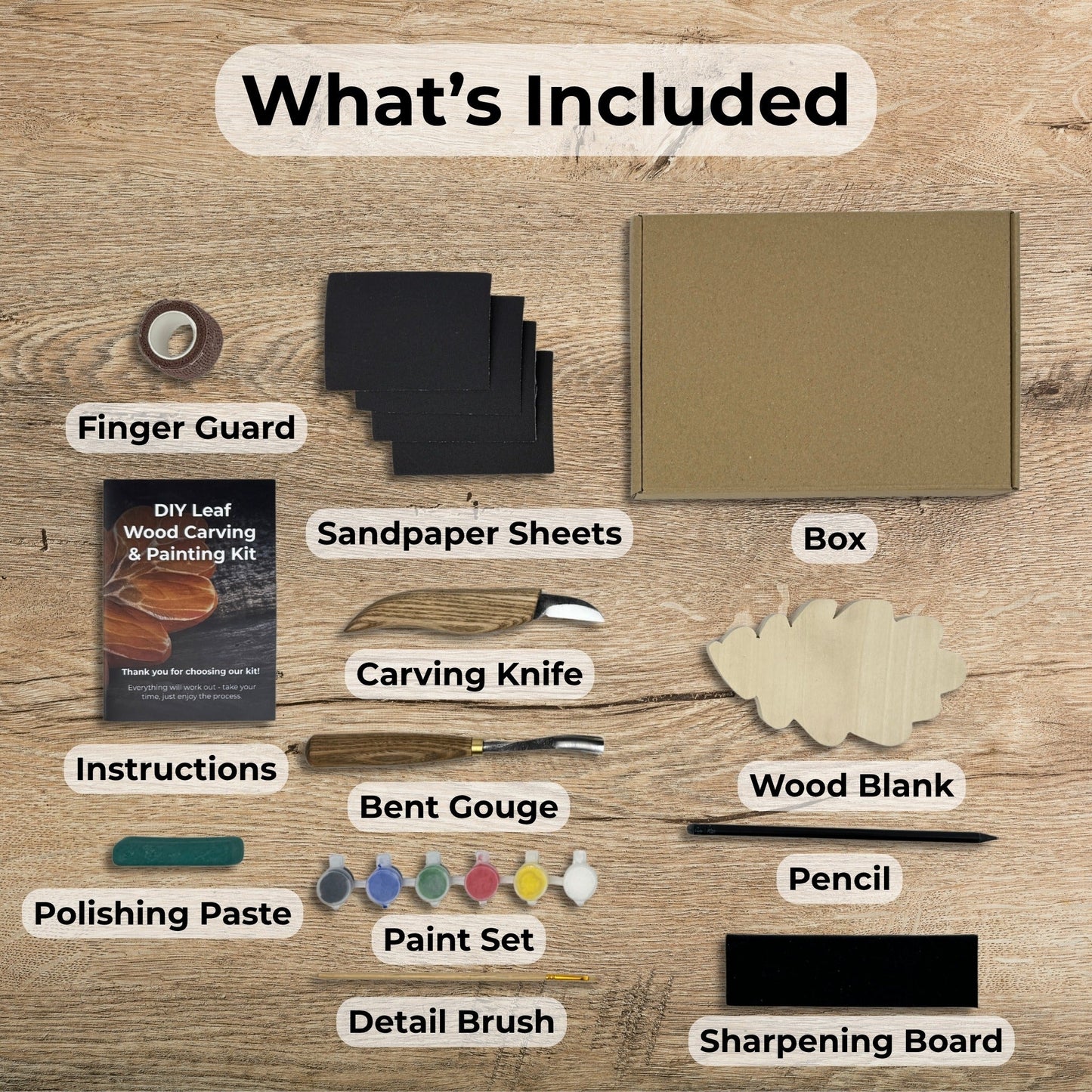 DIY Oak Leaf Carving and Painting Kit