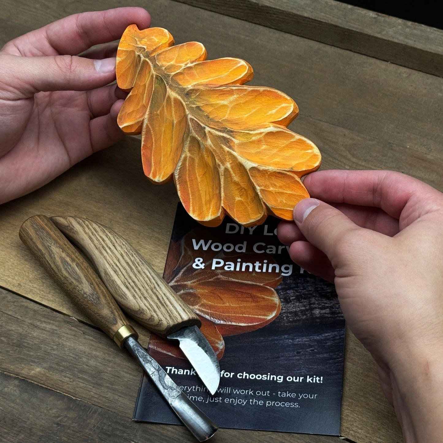 DIY Oak Leaf Carving and Painting Kit