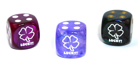 Shamrock LUCKY! (Dice colors are filled at random) | Pipped Dice 16mm